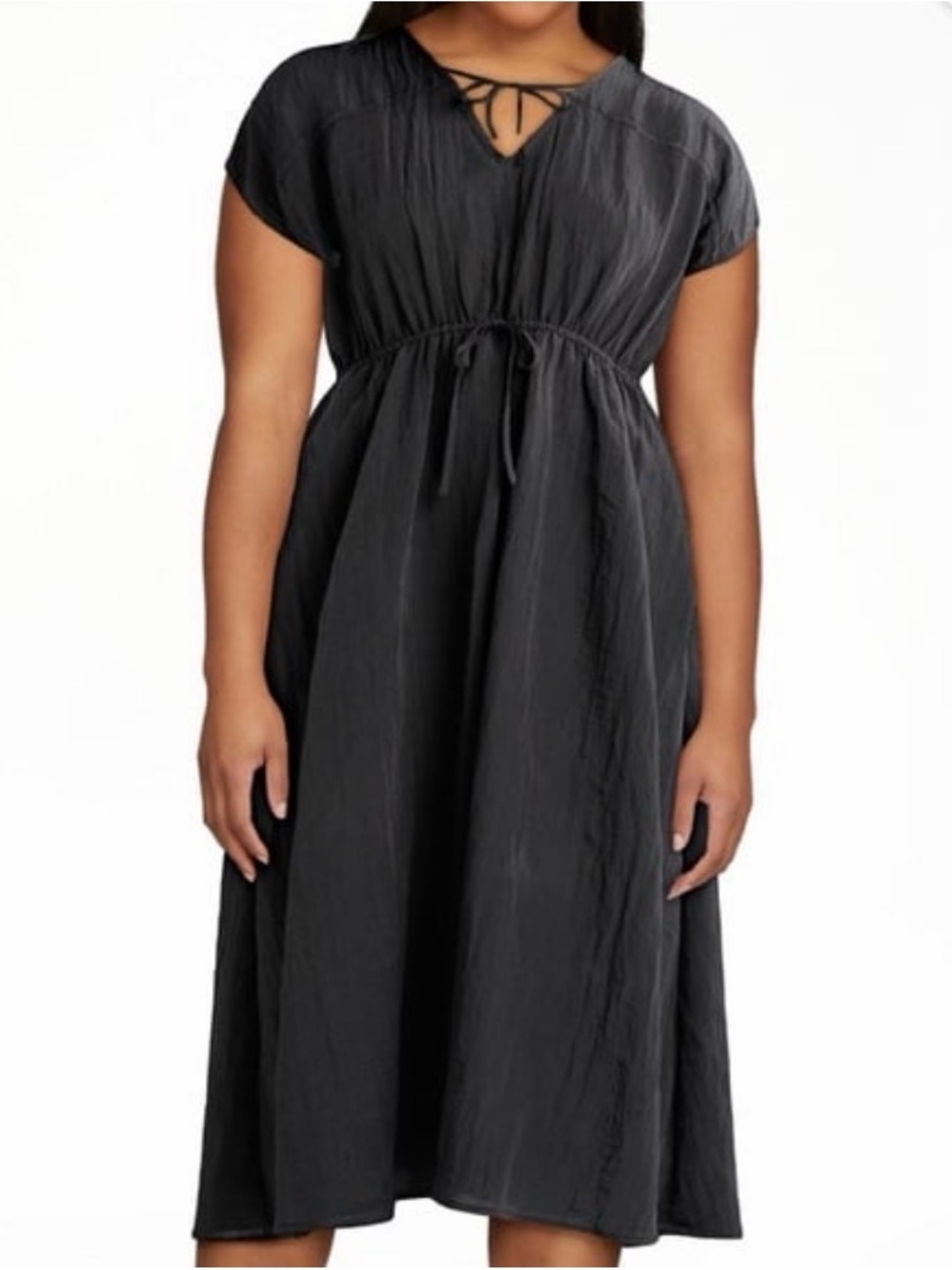 Scout Black Tie-Neck Midi Dress